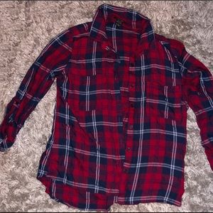 Red/Blue/White Flannel Long Sleeve button down